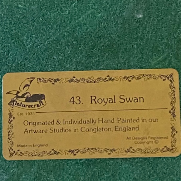 Vintage Naturecraft Figurine Royal Swan # 43 by Peter Tomlins 1985 - Picture 10 of 10